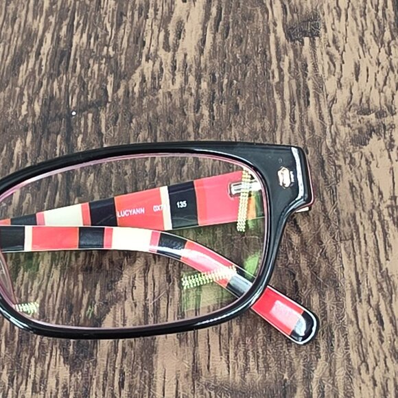 Kate Spade New York Lucyann Eyeglasses Frame Only Small Brick Black Pink Acetate - Picture 4 of 15